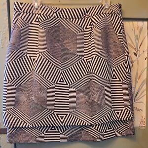 Geometric Black and White Women's Skirt